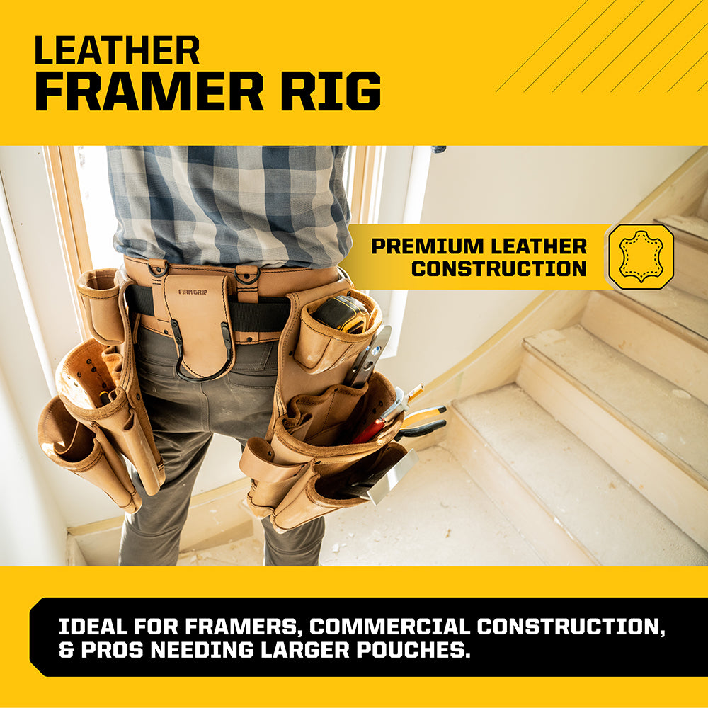 Leather Gold Genuine Leather Framer's Rig Tool Belt 3450 Black