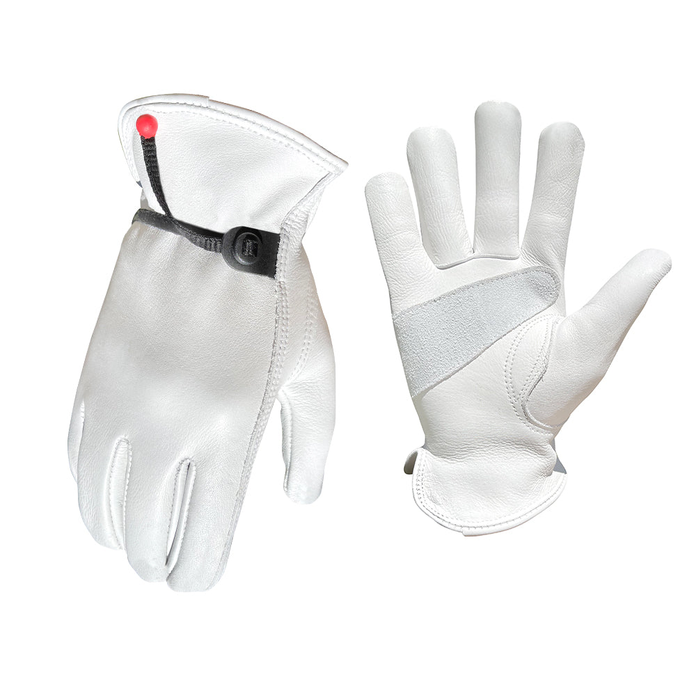 white leather gloves on a white background