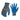 gray gloves with a blue palm